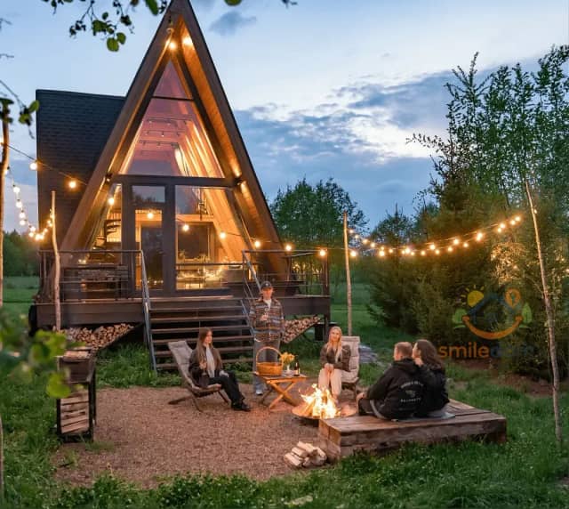 A-Frame дом у реки — глэмпинг «Трофимов Берег»