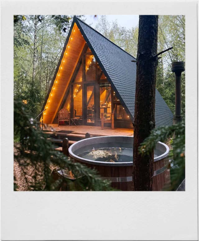 A-Frame домик в хвойном лесу — глэмпинг «Под кронами»