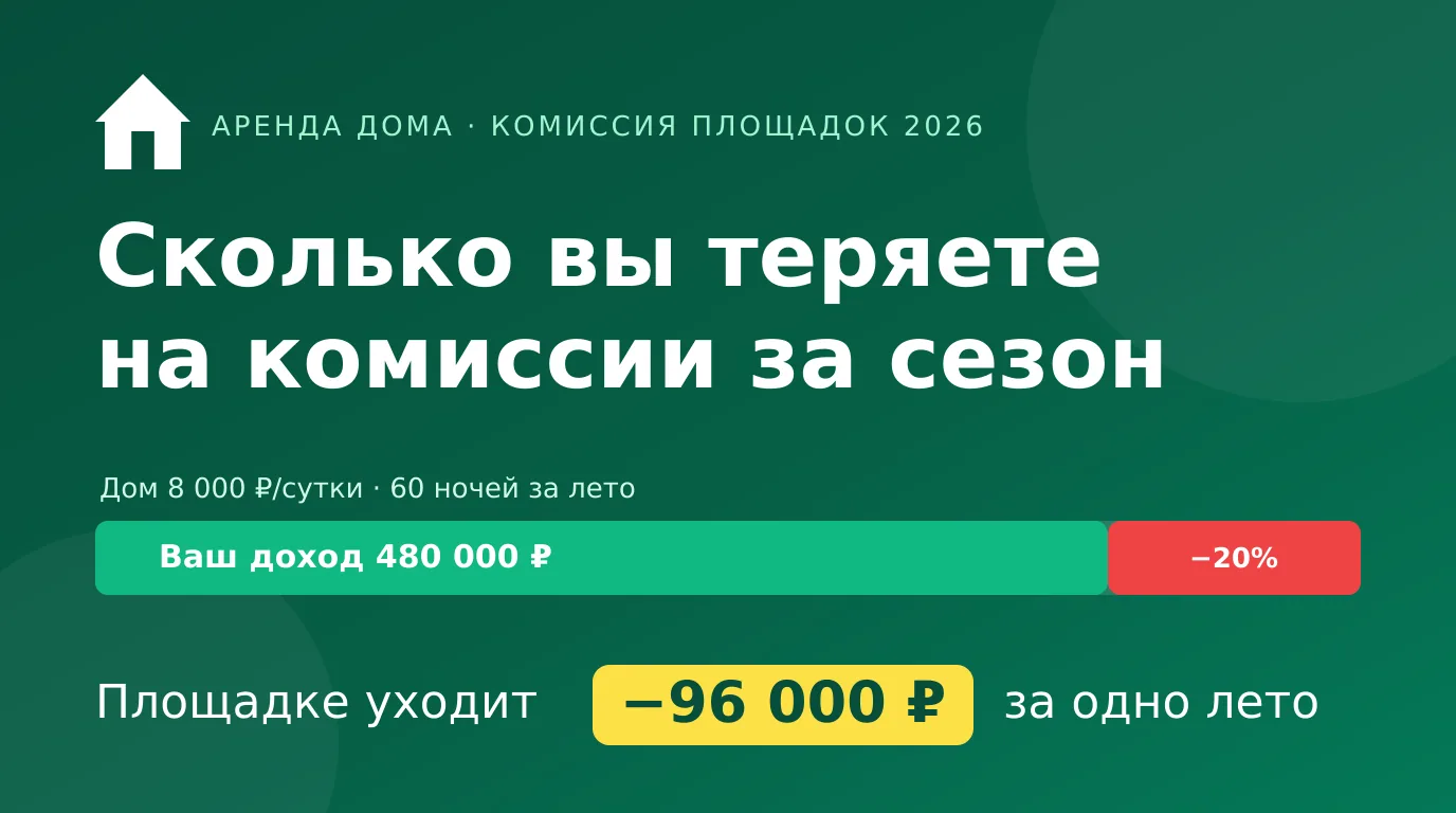 Сколько владелец дома теряет на комиссии площадок за сезон — расчёт 2026